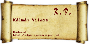 Kálmán Vilmos névjegykártya
