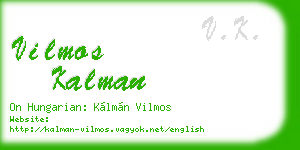 vilmos kalman business card